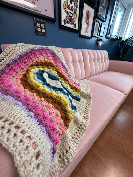 Rainbow Bobble Blanket - OOAK - Ready to ship